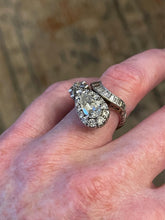 Load image into Gallery viewer, Vintage Platinum Pear Shape Diamond Statement Ring