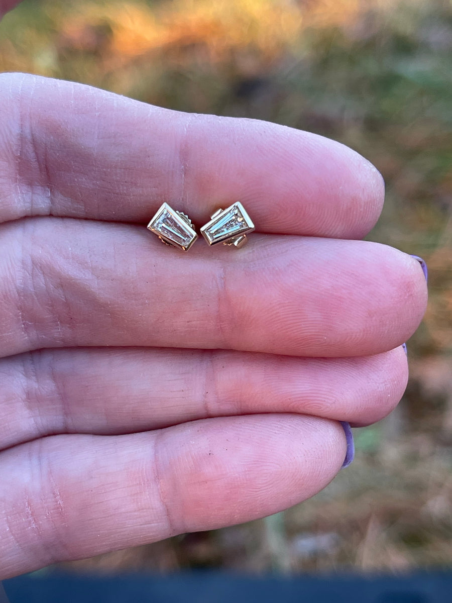 42ct Tapered Diamond Baguette Stud Earrings – Knox Jewels
