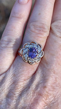 Load image into Gallery viewer, Vintage Platinum and 14K Rose Gold Pinkish Purple Spinel and Diamond Ring