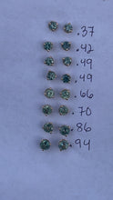 Load image into Gallery viewer, .86 carat 14K Gold Teal Sapphire Stud Earrings