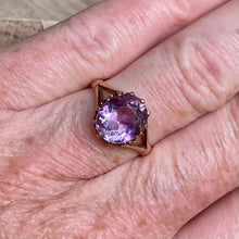 Load image into Gallery viewer, 14k Rose Gold 3.05 Carat Amethyst Solitaire Ring