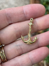 Load image into Gallery viewer, 14k Yellow Gold Nautical Anchor Charm