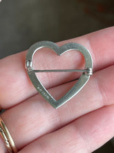 Load image into Gallery viewer, Vintage Sterling Silver Heart Brooch