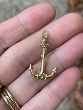 Load image into Gallery viewer, 14k Yellow Gold Nautical Anchor Charm