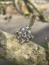 Load image into Gallery viewer, Antique Italian Sterling Silver and 18k Yellow Gold Rose Cut Diamond Ring