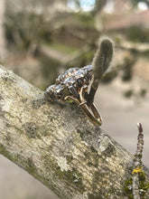 Load image into Gallery viewer, Antique Italian Sterling Silver and 18k Yellow Gold Rose Cut Diamond Ring