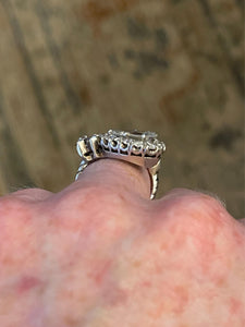 Vintage Platinum Pear Shape Diamond Statement Ring