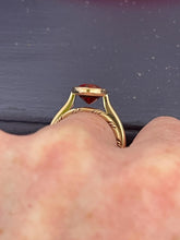 Load image into Gallery viewer, 14k Yellow Gold 3.39 Carat Spessertite Garnet Bezel Solitaire Ring