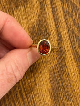 Load image into Gallery viewer, 14k Yellow Gold 3.39 Carat Spessertite Garnet Bezel Solitaire Ring