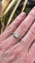 Load image into Gallery viewer, GIA 1.70 Carat L SI1 Emerald Cut Natural Elongated Diamond East West Bezel Set Engagement Ring
