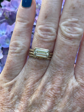 Load image into Gallery viewer, GIA 1.70 Carat L SI1 Emerald Cut Natural Elongated Diamond East West Bezel Set Engagement Ring