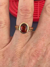 Load image into Gallery viewer, 14k Yellow Gold 3.39 Carat Spessertite Garnet Bezel Solitaire Ring