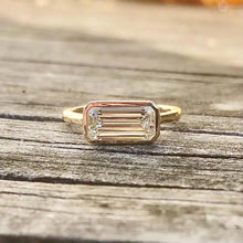 Load image into Gallery viewer, GIA 1.70 Carat L SI1 Emerald Cut Natural Elongated Diamond East West Bezel Set Engagement Ring
