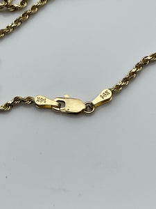 24” 14k Yellow Gold Rope Chain