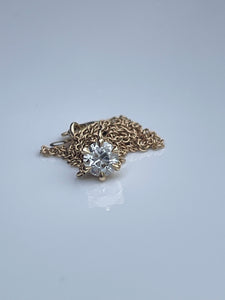 .42 Old Mine Cut Diamond Solitaire Necklace