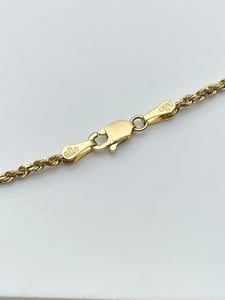 24” 14k Yellow Gold Rope Chain