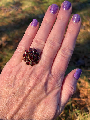 14k Yellow Gold Bohemian Garnet Ring