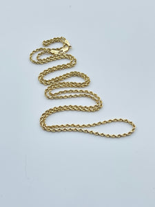 24” 14k Yellow Gold Rope Chain