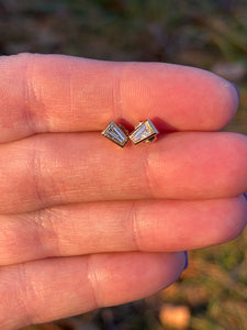 ETSY .42ct Tapered Diamond Baguette Stud Earrings